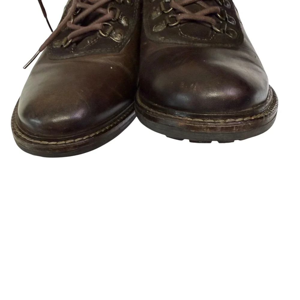 Bar III Boyd Mens Brown Leather Hiking Boots Faux Shearling 9.5 M Gorpcore Cabin